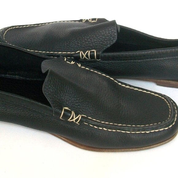 Jil Sander Black Leather Handmade Handstitched Loafers 40M 10M $960 - Picture 7 of 8